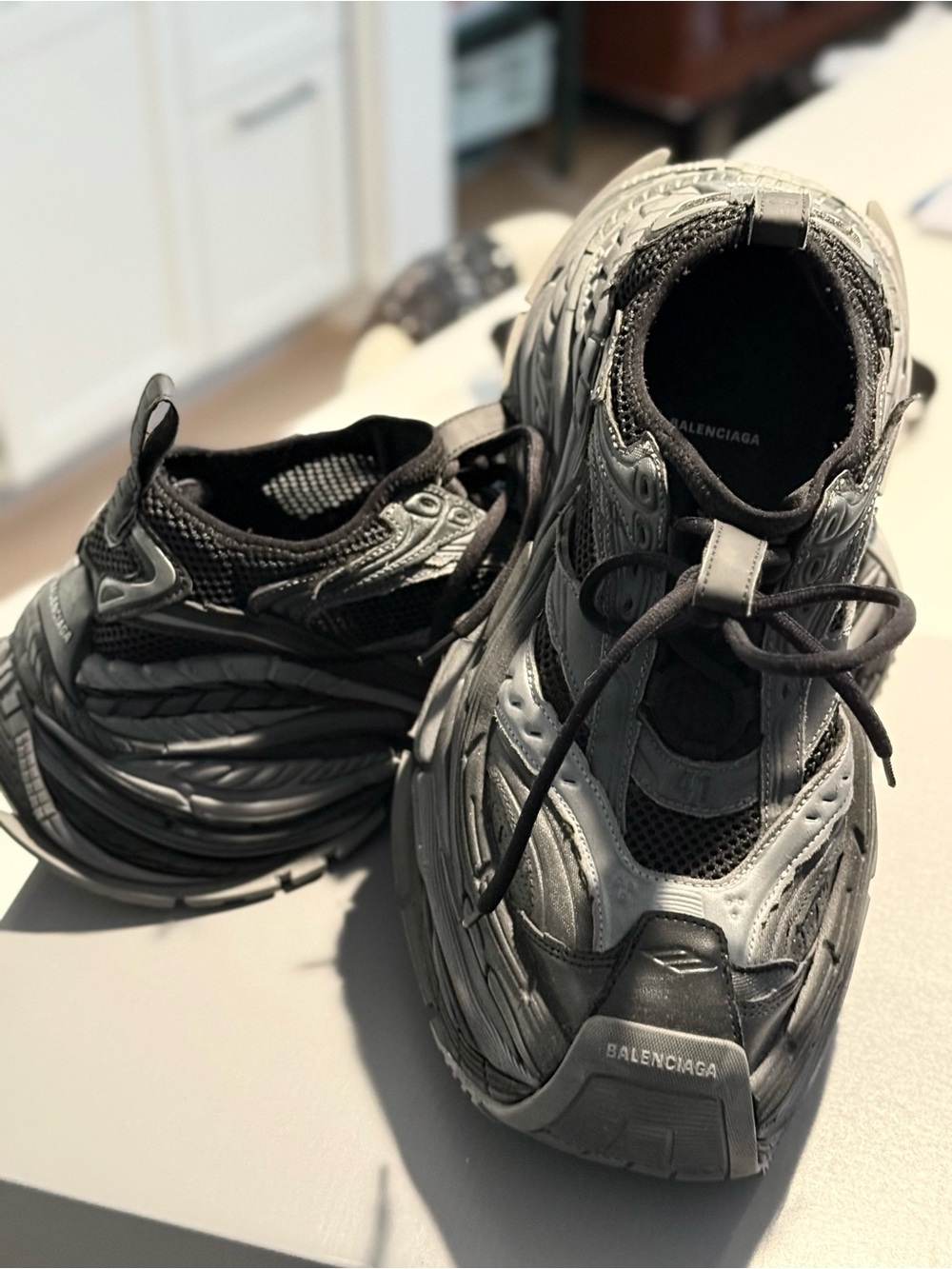 Balenciaga Gray and Black Men's Platform Sneakers - Picture 5 of 6